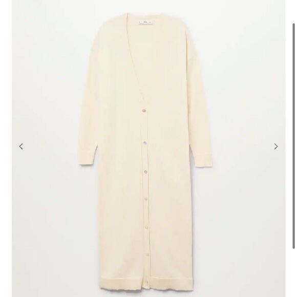 Mango off white long Cotton-blend cardigan size small NWT - Picture 8 of 10